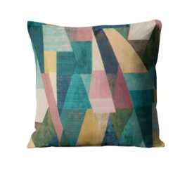 Harlequin Pythagorum Velvet Cushion Cover Teal Geometric Pillow