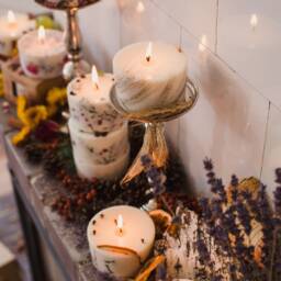 Set Of 9 Different Natural Wax Candles - Scented With Essential Oils Handmade Decorated Plants - thumbnail 3