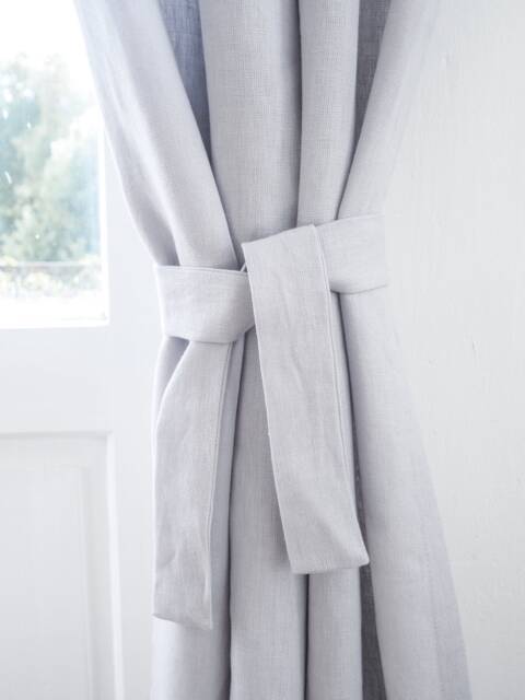 Linen Curtain Belt Made From Heavy Linen - 280 G/M2/ in Light Gray - image 1