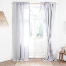 Linen Curtain Belt Made From Heavy Linen - 280 G/M2/ in Light Gray - thumbnail 3