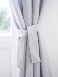 Linen Curtain Belt Made From Heavy Linen - 280 G/M2/ in Light Gray - thumbnail 1
