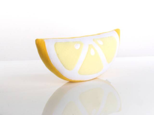 Lemon Slice Pillow Handmade Fleece Citrus Decor - image 1