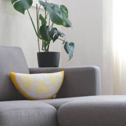 Lemon Slice Pillow Handmade Fleece Citrus Decor - thumbnail 4
