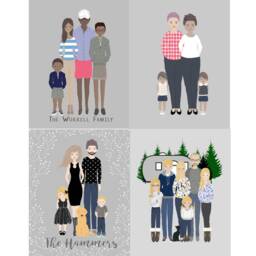 Custom Digital Family Portrait Drawing, Illustration, Watercolor Gift - thumbnail 3