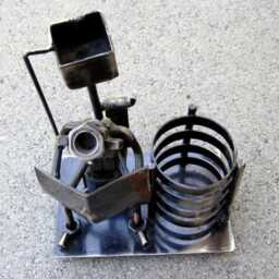Bathroom Reader Metal Nuts Sculpture Gift Stationary Paper Weight Pin N Pen Holder - thumbnail 2