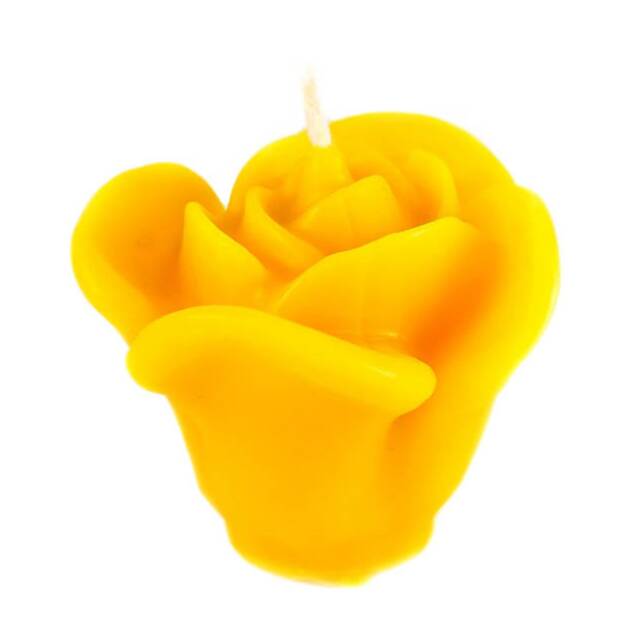 Beeswax Candle Rose Handmade Golden Yellow 100% Natural Candles -Height 5 cm -Diameter 6.5 -Burning Time Approx. 6H Per Natural - image 1