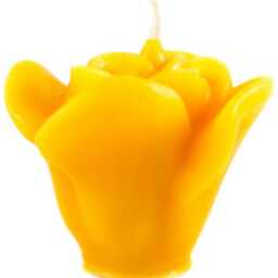 Beeswax Candle Rose Handmade Golden Yellow 100% Natural Candles -Height 5 cm -Diameter 6.5 -Burning Time Approx. 6H Per Natural - thumbnail 3