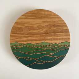 Mountains + Sun On Ash No. 3 - Wood Wall Art Nature Inspired New Home Decor - thumbnail 3