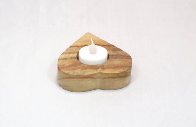 Custom Made Wooden Heart Shape Tea Light Holder. Valentine Gift Or For Mum - image 1