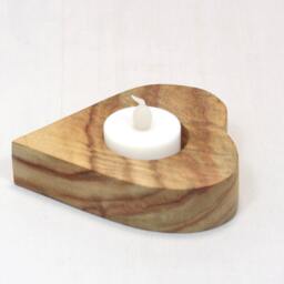 Custom Made Wooden Heart Shape Tea Light Holder. Valentine Gift Or For Mum - thumbnail 3