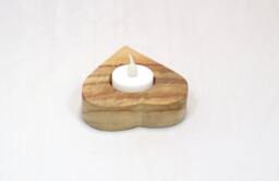 Custom Made Wooden Heart Shape Tea Light Holder. Valentine Gift Or For Mum - thumbnail 1
