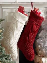 Hand Knit Personalized Christmas Stocking Wool, Acrylic, Alpaca