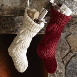 Hand Knit Personalized Christmas Stocking Wool, Acrylic, Alpaca - thumbnail 2