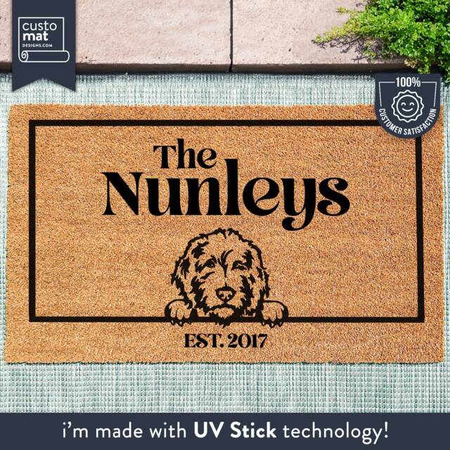 Golden Doodle Dog Doormat - Custom Pet Breed Rug Personalized Animal Cute Family Lover Gift Couples - image 1