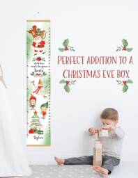 Personalized Christmas Eve Growth Chart, Santa Wall Hanging