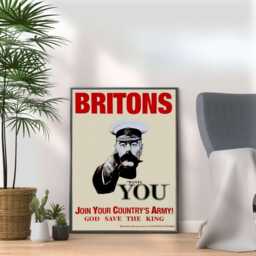 Wwii Propaganda Poster Print Britons Join Your Army, Retro Wall Art - thumbnail 1