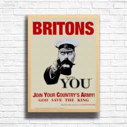 Wwii Propaganda Poster Print Britons Join Your Army, Retro Wall Art - thumbnail 3
