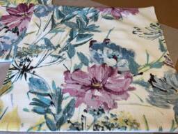 One Handmade Reversible Cushion in Laura Ashley Cosmos Off White Green Fabric