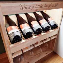 Wine & Glass Display Rack - Personalisation Option - thumbnail 2