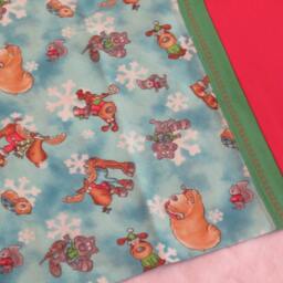 Christmas Pillow Case - Animal Snow Animals- Standard Moose-Bear-Squirrel-Racoon-Beaver-Dog - thumbnail 3