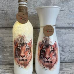 Tiger Vase, Tiger Gifts, Plant Pot, Light Up Bottle, Coasters, Decorations - thumbnail 2