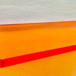 Amber Tint Acrylic Wall Shelf With Brushed Nickel Clamps - thumbnail 2
