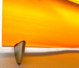Amber Tint Acrylic Wall Shelf With Brushed Nickel Clamps - thumbnail 1
