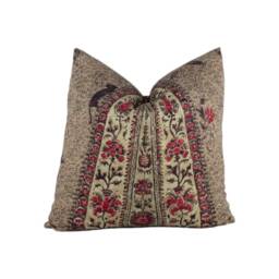 Zoffany - Koyari Paisley Antiquary/Crimson Linen 100% Wool Cushion Cover Handmade Throw Pillow Designer Home Decoc - thumbnail 3