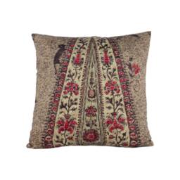 Zoffany - Koyari Paisley Antiquary/Crimson Linen 100% Wool Cushion Cover Handmade Throw Pillow Designer Home Decoc - thumbnail 1