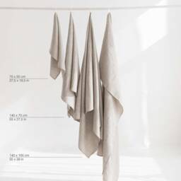Blue Linen Bath Sheet, Oversized Towel, Handmade - thumbnail 4