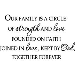 Our Family Is A Circle Of Strength & Love Founded On Faith Wall Decal Quote Home Decor Art Sticker Vwaq-20454 - thumbnail 2