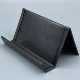 Round Hammered Solid Copper Horizontal Business Card Holder Bronze Patina - thumbnail 3