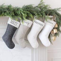 Personalized Christmas Stocking - Custom Family Name Monogram Customizable Farmhouse Stockings Modern Xmas