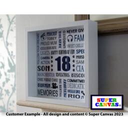 18Th Birthday Handmade Best Friend Son Grandson Daughter Granddaughter Custom Personalised Birthday Framed Word Art Print 18 Gift - thumbnail 1