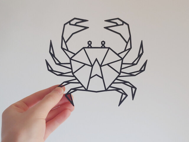 Geometric Crab - Wall Art Hanging Decoration Home Decor Black Printinghive - image 1