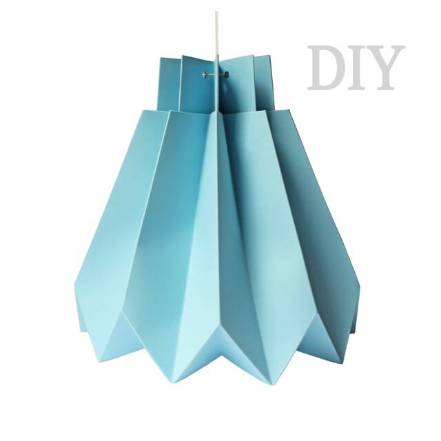 Origami Lampshade Diy Kit Blue Paper Lampshade, Kids Room Decor - image 1
