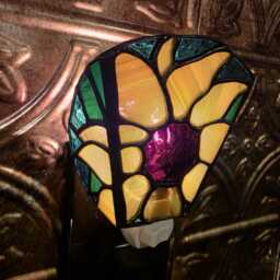 Custom Designed Stained Glass 3 Panel Nightlight - Sunflower - thumbnail 4