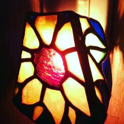 Custom Designed Stained Glass 3 Panel Nightlight - Sunflower - thumbnail 3