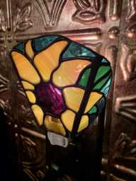 Custom Designed Stained Glass 3 Panel Nightlight - Sunflower - thumbnail 1