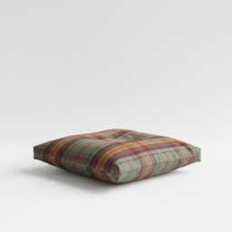 Tartan Faux Wool Floor Cushion Brushed Check Square Pillow - thumbnail 2