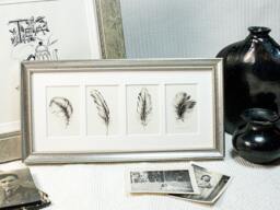 Narrow Silver Deluxe Frame With Fine Inner Bead Detail For 4 Portrait Photos - 2x3 Inch Wallet Size, Home Or Office Desktop - thumbnail 1