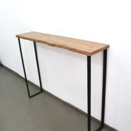 Live Edge Wooden Console Table. Wooden Bar Table With Metal Legs - thumbnail 2