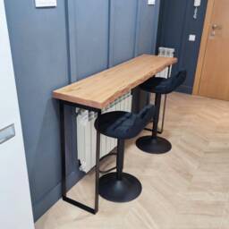 Live Edge Wooden Console Table. Wooden Bar Table With Metal Legs - thumbnail 3