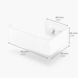Modern White Toilet Paper Holder, Minimalist Bathroom Accessories Set, Hoolio - thumbnail 3