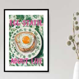 Eggstatic About Life - Wall Print Abstract Kitchen Cafe Breakfast Gift Idea Bespoke Poster A5 A4 A3 Framed Or Unframed - thumbnail 3