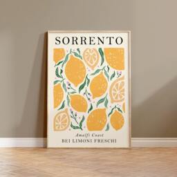 Sorrento Lemon Amalfi Wall Art Print, Modern Art, Kitchen Home Decor, Gift Ideas, Prints, Posters, 2321 - thumbnail 2
