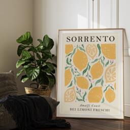 Sorrento Lemon Amalfi Wall Art Print, Modern Art, Kitchen Home Decor, Gift Ideas, Prints, Posters, 2321 - thumbnail 3
