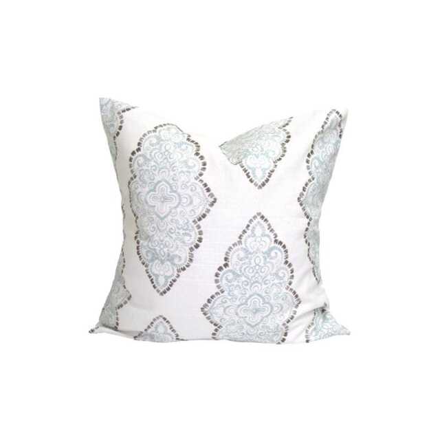 Pale Blue Pillow, Light Aqua Pillow Covers For 20x20 18x18 16x16 All Sizes Incl Euro Shams - image 1