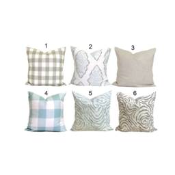 Pale Blue Pillow, Light Aqua Pillow Covers For 20x20 18x18 16x16 All Sizes Incl Euro Shams - thumbnail 2