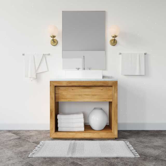 Bathroom Vanity Unit/Vanity Washbasin Cabinet Solid Wood Countertop Washbasin - image 1